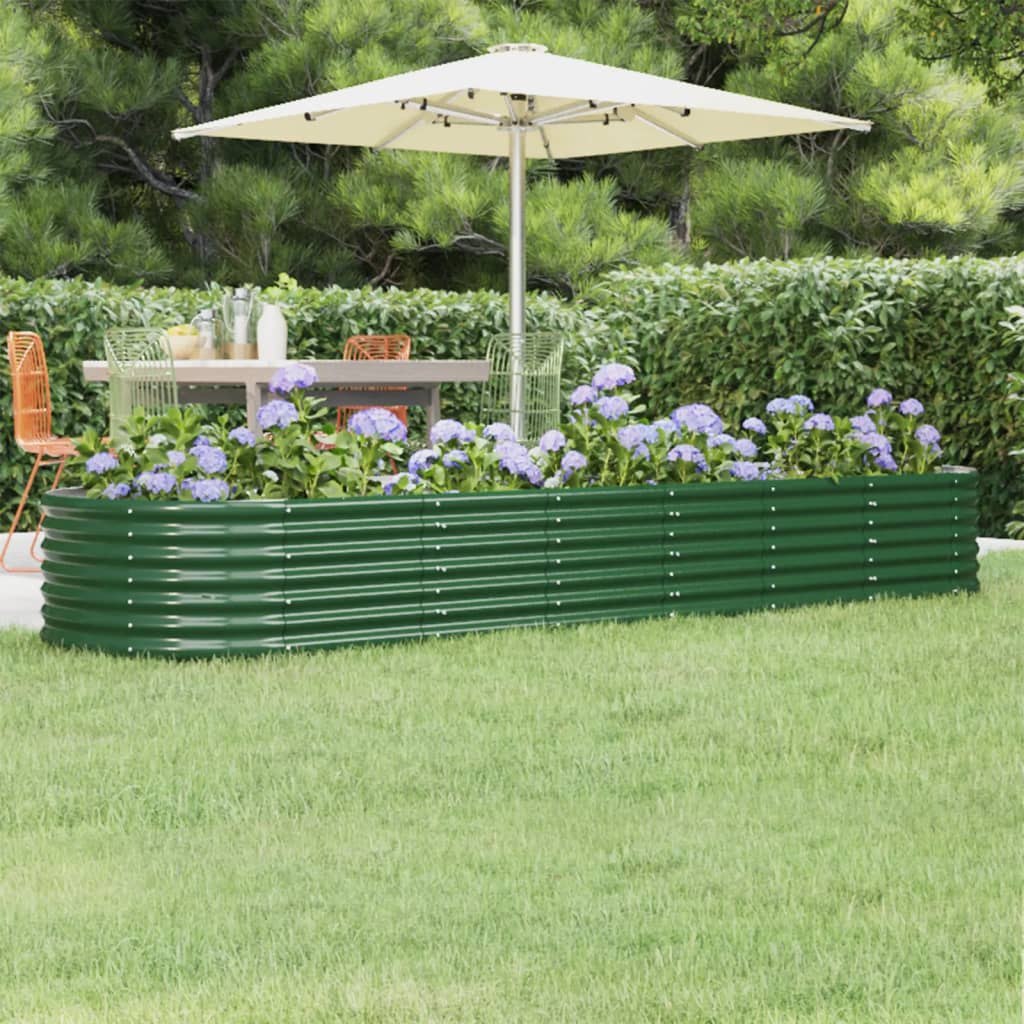 Letto Giardino Acciaio Zincato 296x80x36 cm Verde - homemem39