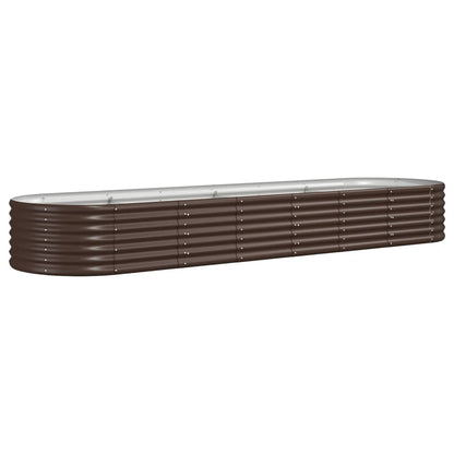 Letto Giardino Acciaio Verniciato a Polvere 296x80x36cm Marrone - homemem39