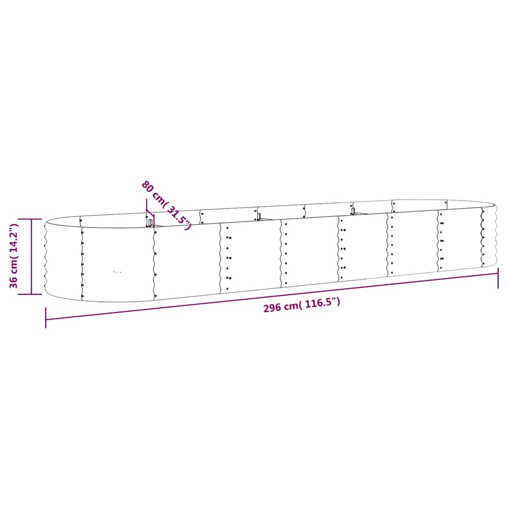 Letto da Giardino in Acciaio Zincato 296x80x36 cm Antracite | homemem39