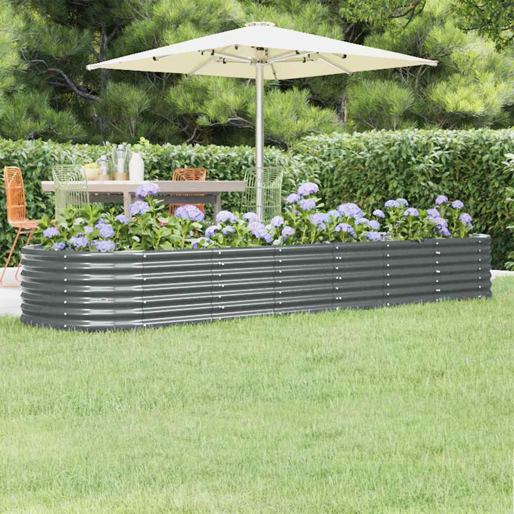 Letto da Giardino in Acciaio Zincato 296x80x36 cm Antracite | homemem39