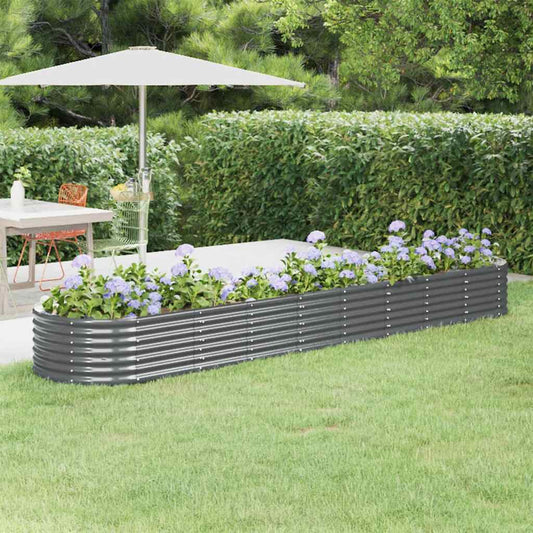 Letto da Giardino in Acciaio Zincato 368x80x36 cm Antracite | homemem39