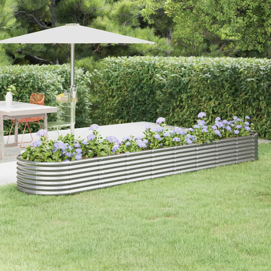 Letto Giardino Acciaio Zincato 368x80x36cm Argento - homemem39