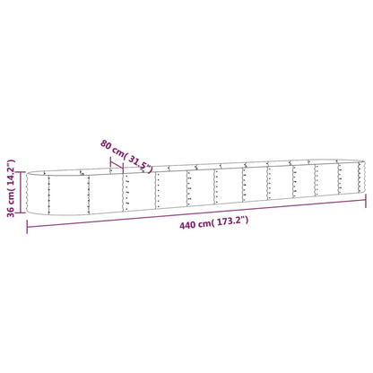 Letto Giardino Acciaio Zincato 440x80x36 cm Grigio | homemem39