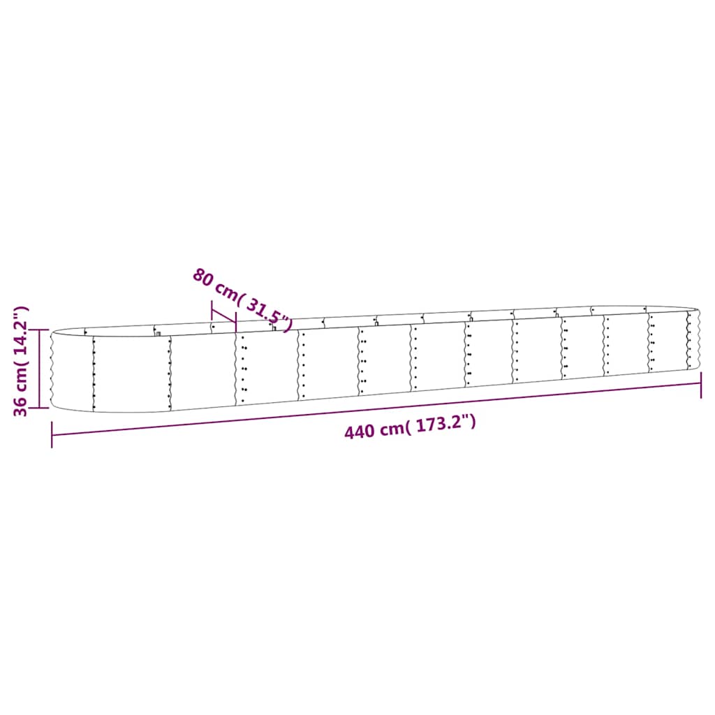 Letto da Giardino in Acciaio Zincato 440x80x36 cm Antracite | homemem39