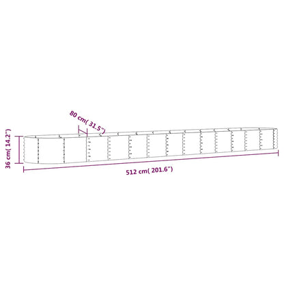 Letto da Giardino in Acciaio Zincato 512x80x36 cm Antracite | homemem39