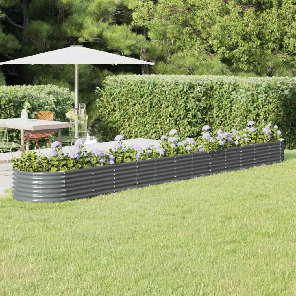 Letto da Giardino in Acciaio Zincato 512x80x36 cm Antracite | homemem39