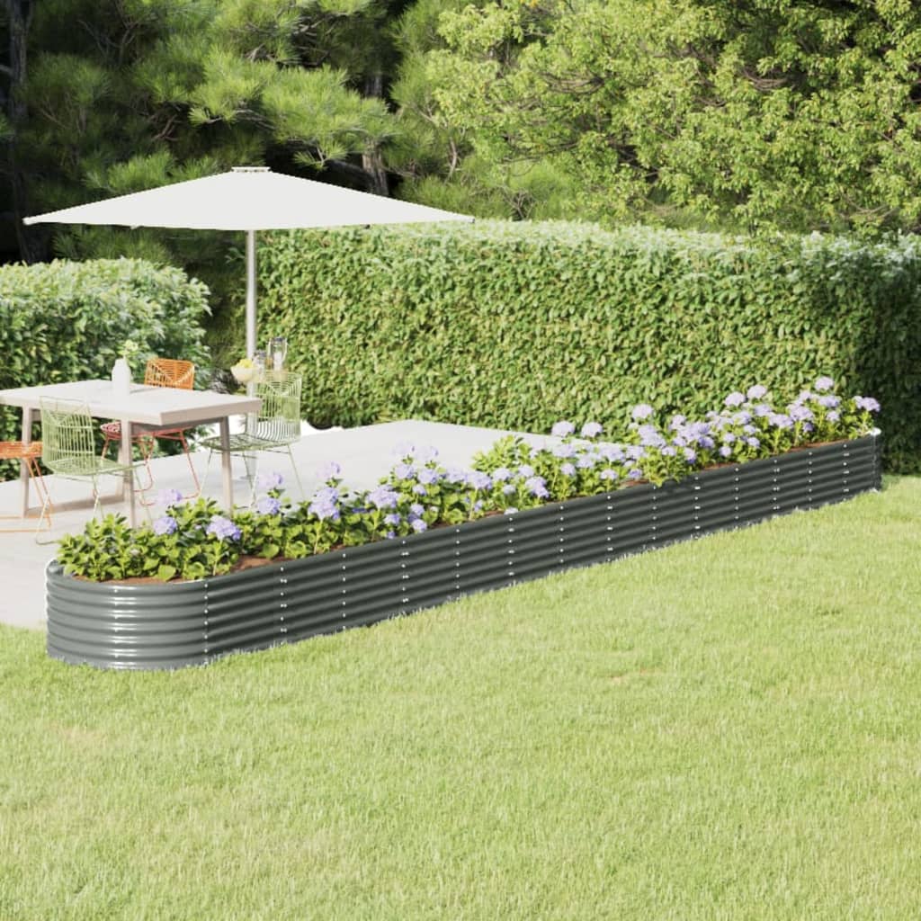 Letto Giardino Acciaio Zincato 620x80x36 cm Grigio | homemem39