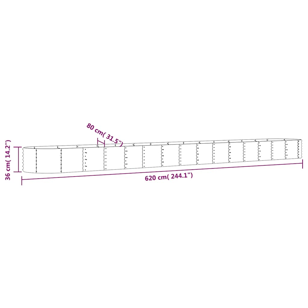 Letto da Giardino in Acciaio Zincato 620x80x36 cm Antracite | homemem39