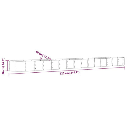 Letto da Giardino in Acciaio Zincato 620x80x36 cm Antracite | homemem39