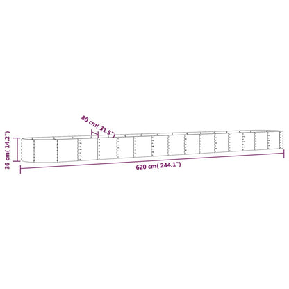 Letto Giardino Acciaio Zincato 620x80x36cm Argento | homemem39