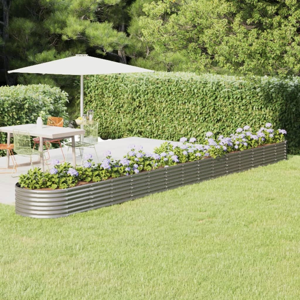 Letto Giardino Acciaio Zincato 620x80x36cm Argento | homemem39