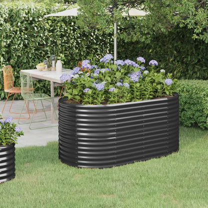 Letto da Giardino in Acciaio a Polvere 152x80x68 cm Antracite - homemem39