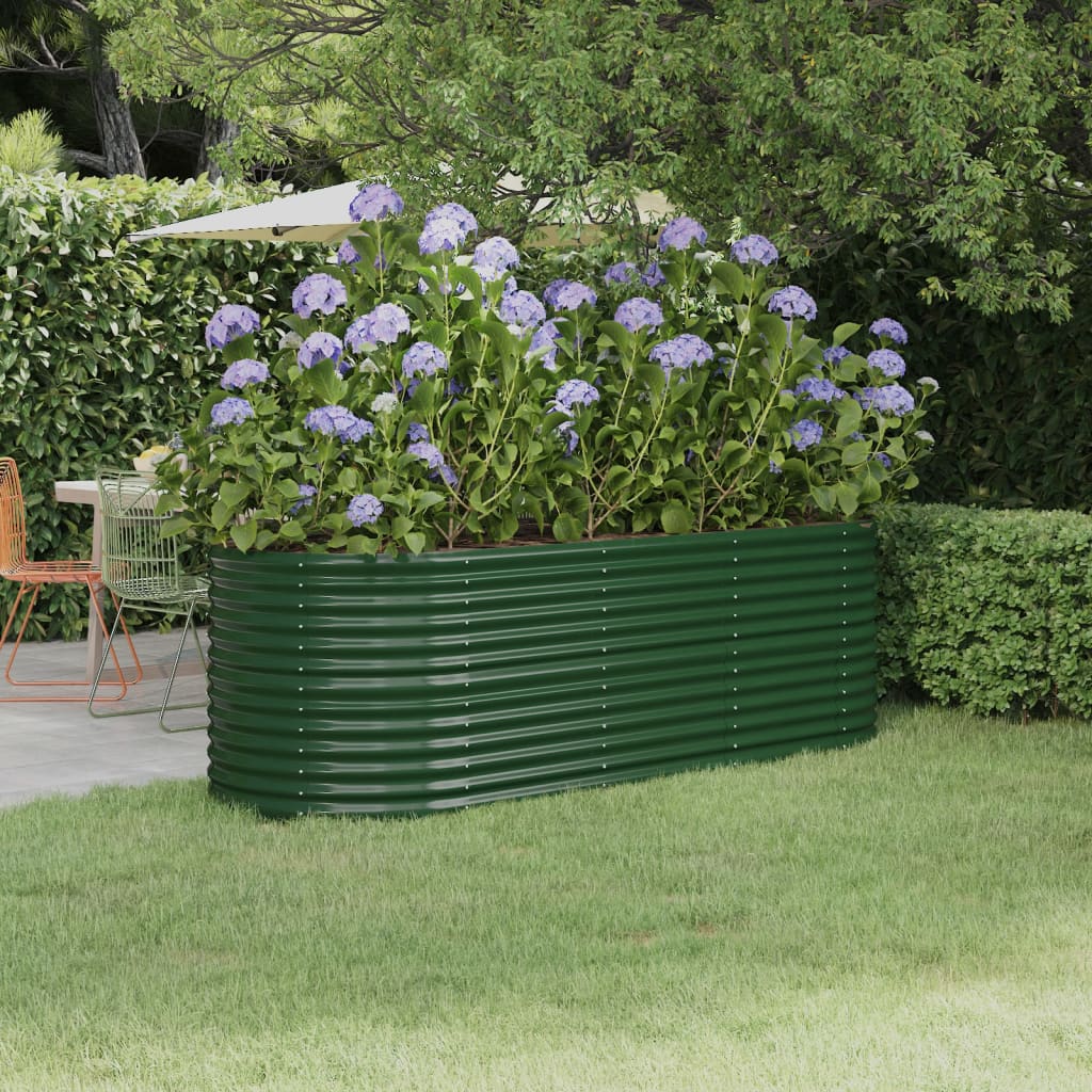 Letto Giardino Acciaio Zincato 224x80x68 cm Verde | homemem39