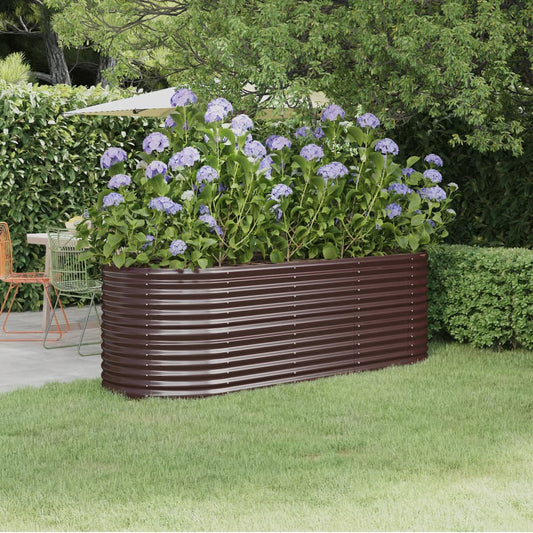 Letto Giardino Acciaio Zincato 224x80x68cm Marrone | homemem39