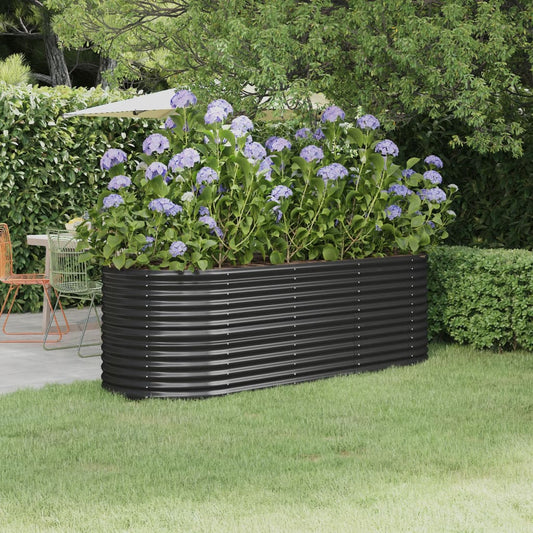 Letto da Giardino in Acciaio a Polvere 224x80x68 cm Antracite - homemem39