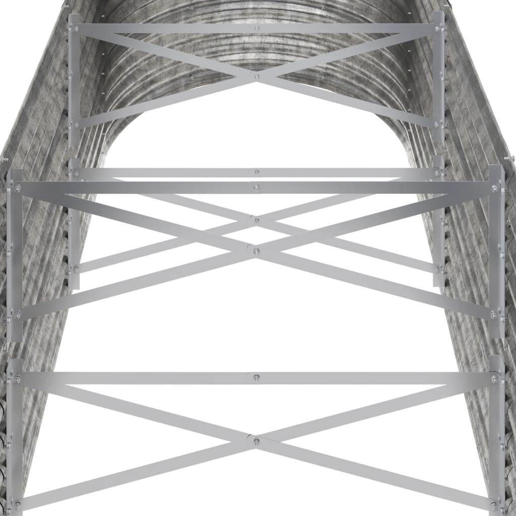 Letto Giardino Acciaio Zincato 224x80x68cm Argento - homemem39