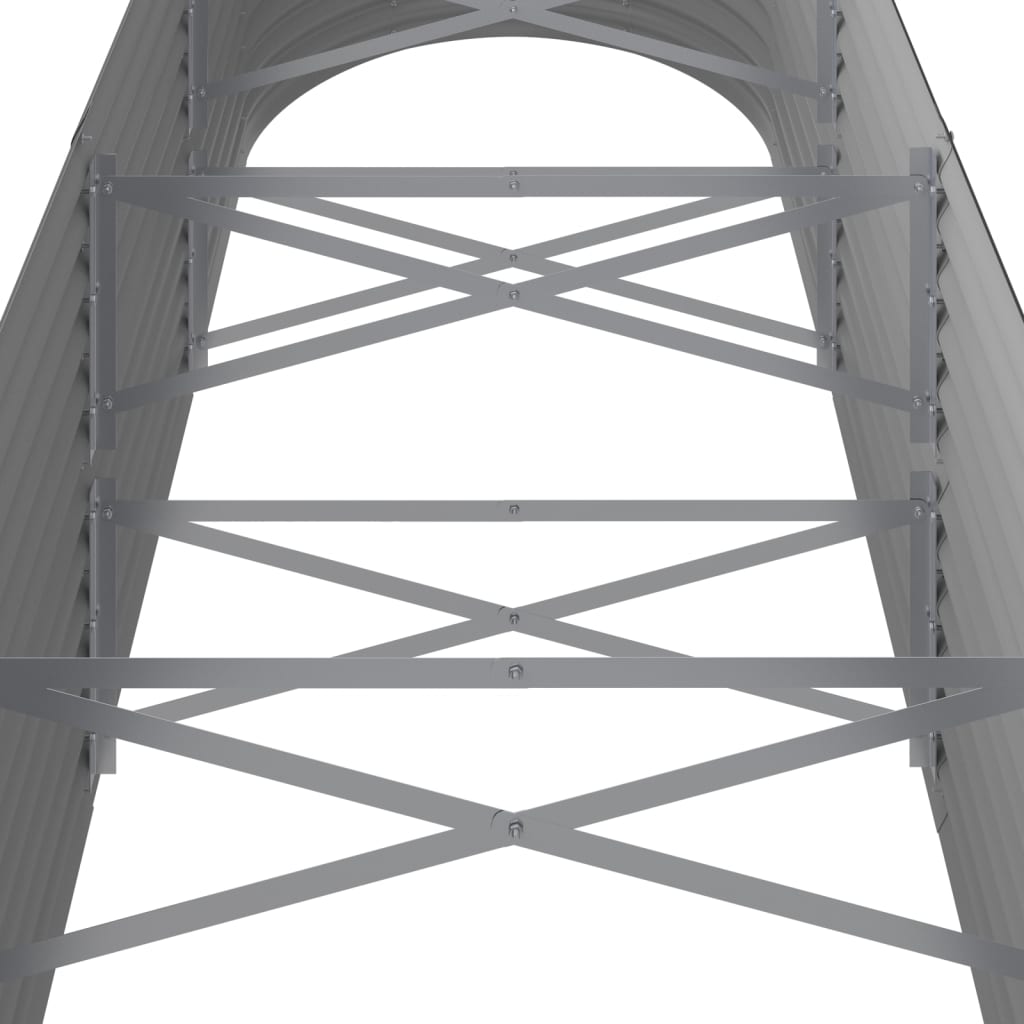 Letto Giardino Acciaio Zincato 296x80x68 cm Grigio - homemem39