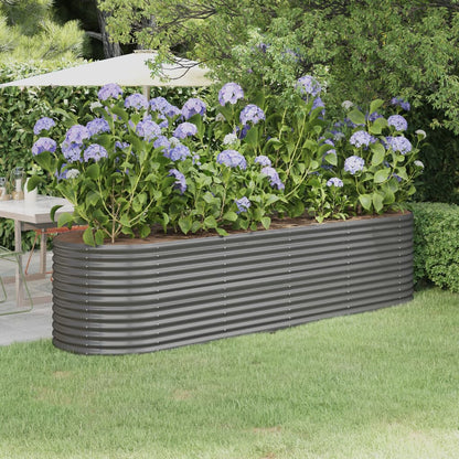 Letto Giardino Acciaio Zincato 296x80x68 cm Grigio | homemem39