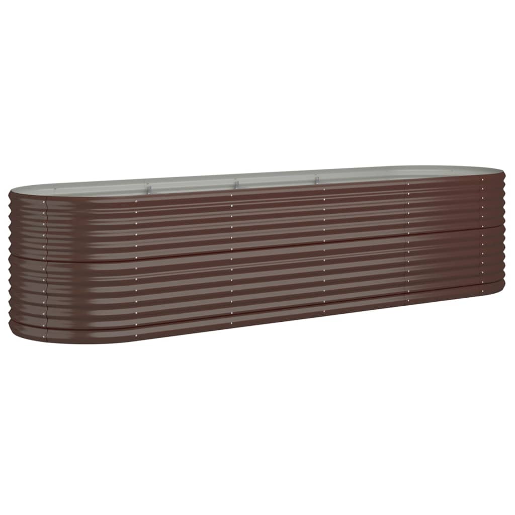 Letto Giardino Acciaio Zincato 296x80x68cm Marrone - homemem39