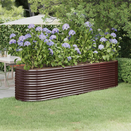 Letto Giardino Acciaio Zincato 296x80x68cm Marrone - homemem39