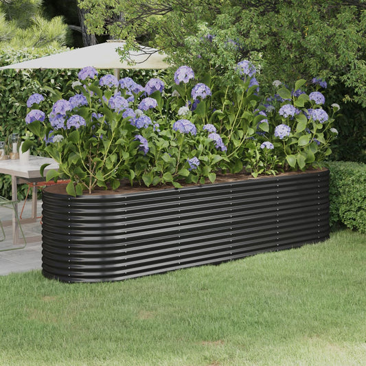 Letto da Giardino in Acciaio Zincato 296x80x68 cm Antracite - homemem39
