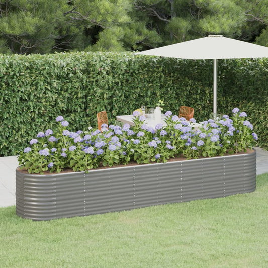 Letto Giardino Acciaio Zincato 368x80x68 cm Grigio - homemem39