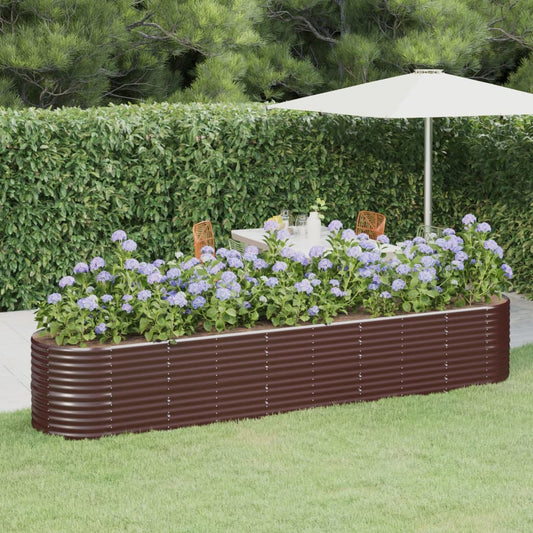 Letto Giardino Acciaio Zincato 368x80x68cm Marrone - homemem39