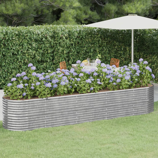 Letto Giardino Acciaio Zincato 368x80x68cm Argento - homemem39