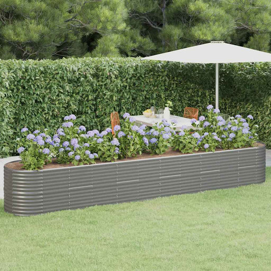 Letto Giardino Acciaio Zincato 440x80x68 cm Grigio | homemem39