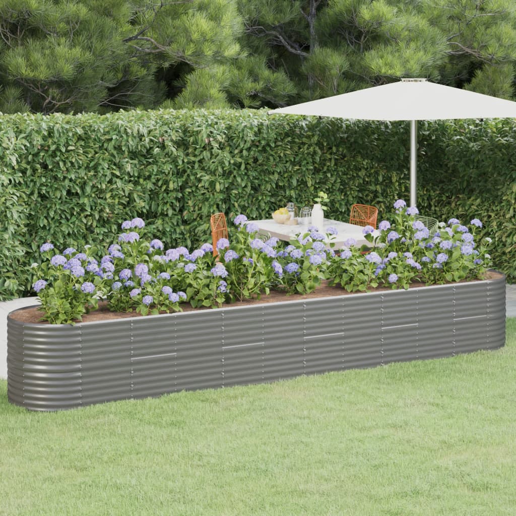Letto Giardino Acciaio Zincato 440x80x68 cm Grigio - homemem39