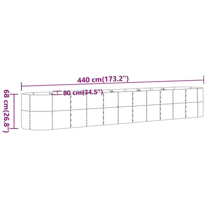 Letto Giardino Acciaio Zincato 440x80x68cm Marrone | homemem39