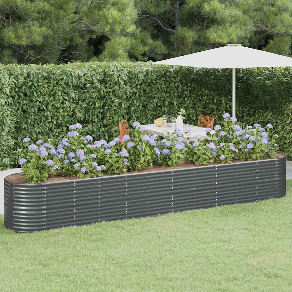 Letto da Giardino in Acciaio Zincato 440x80x68 cm Antracite | homemem39