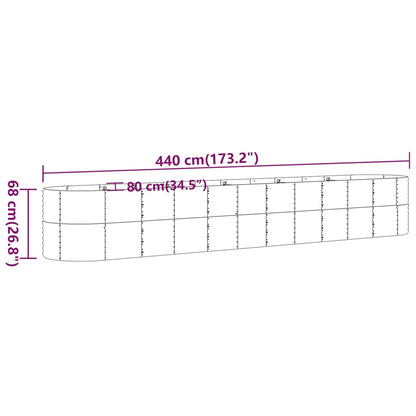 Letto Giardino Acciaio Zincato 440x80x68cm Argento - homemem39