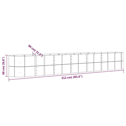 Letto Giardino Acciaio Verniciato a Polvere 512x80x68 cm Grigio | homemem39