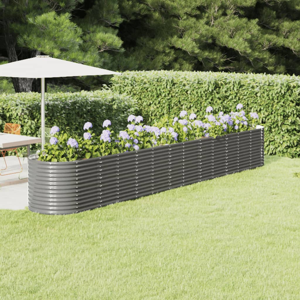 Letto Giardino Acciaio Verniciato a Polvere 512x80x68 cm Grigio | homemem39