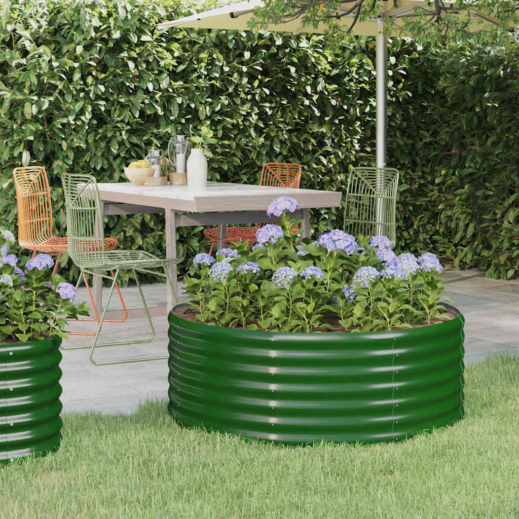 Letto Giardino Acciaio Zincato 100x100x36 cm Verde | homemem39
