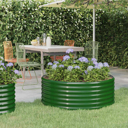 Letto Giardino Acciaio Zincato 100x100x36 cm Verde | homemem39