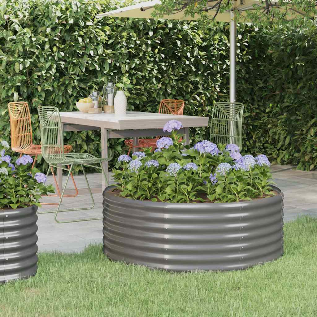 Letto Giardino Acciaio Zincato 100x100x36cm Grigio | homemem39
