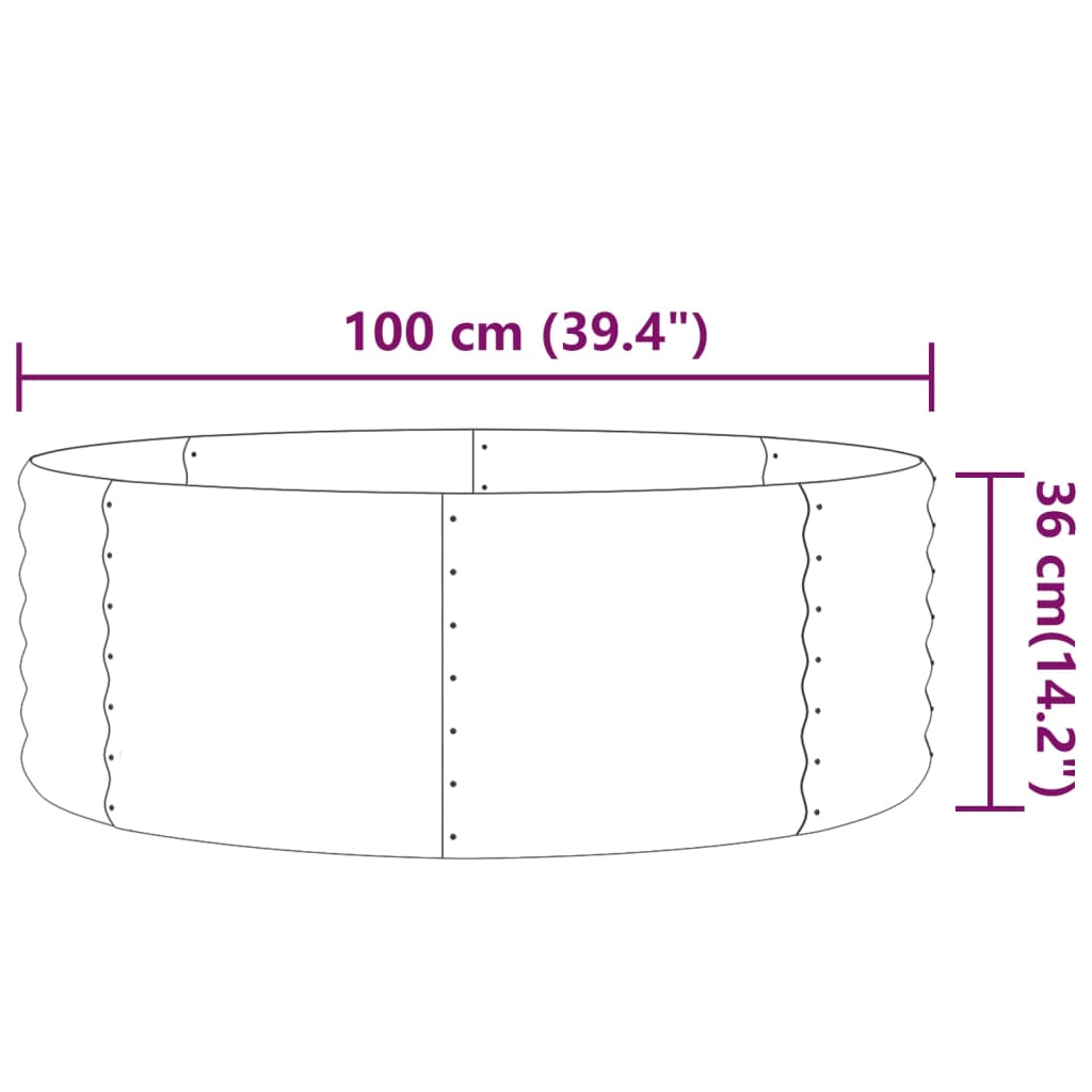 Letto da Giardino in Acciaio a Polvere 100x100x36 cm Antracite