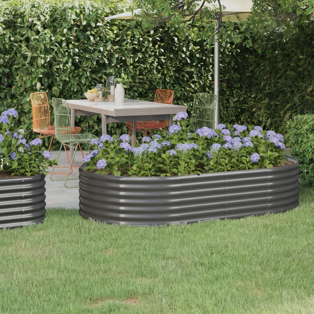 Letto Giardino Acciaio Zincato 175x100x36cm Grigio - homemem39