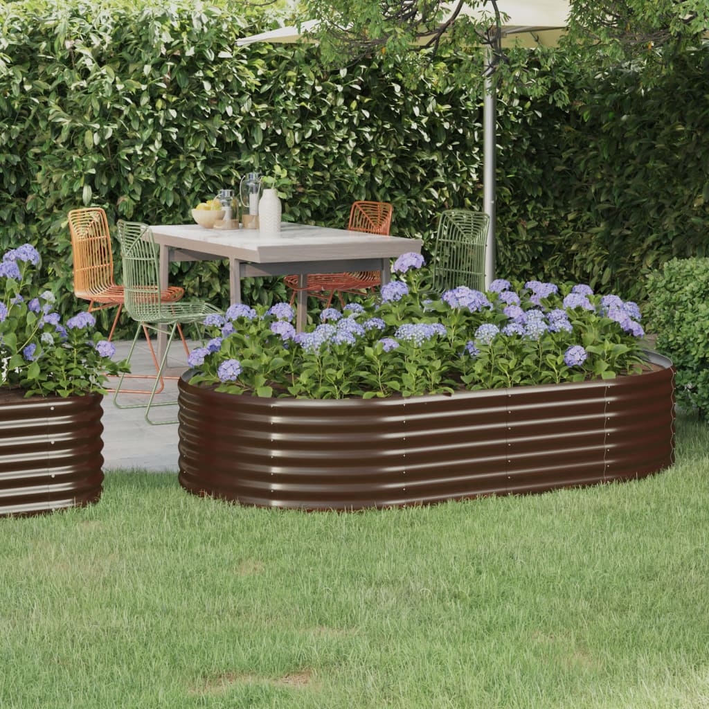 Letto Giardino Acciaio Zincato 175x100x36 cm Marrone