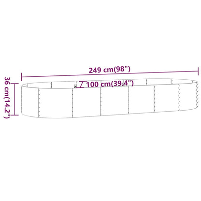 Letto Giardino Acciaio Zincato 249x100x36 cm Verde | homemem39