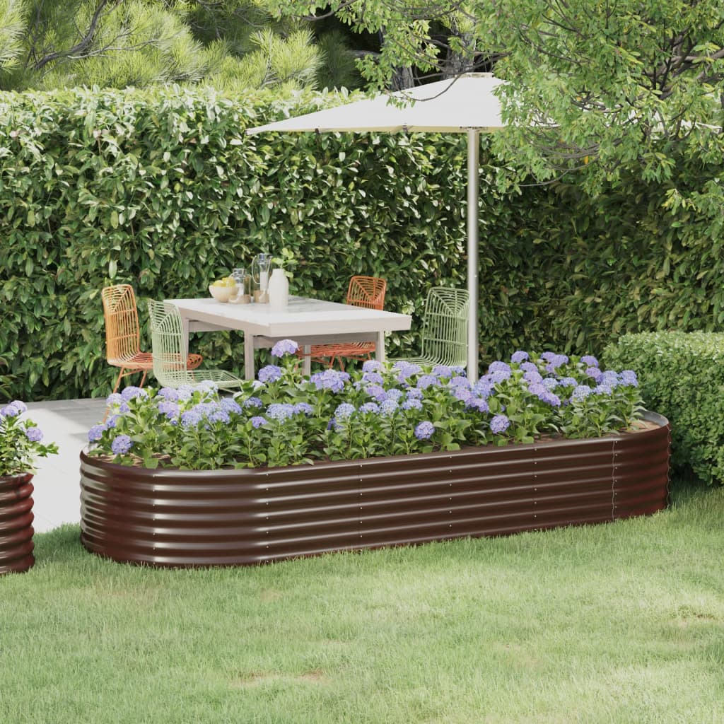 Letto Giardino Acciaio Zincato 249x100x36cm Marrone | homemem39
