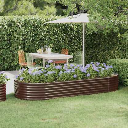 Letto Giardino Acciaio Zincato 249x100x36cm Marrone | homemem39