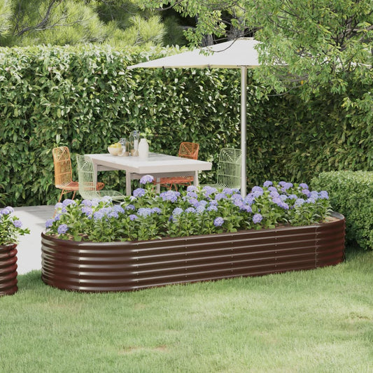 Letto Giardino Acciaio Zincato 249x100x36cm Marrone | homemem39