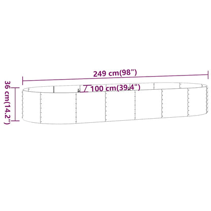 Letto da Giardino in Acciaio Zincato 249x100x36 cm Antracite | homemem39