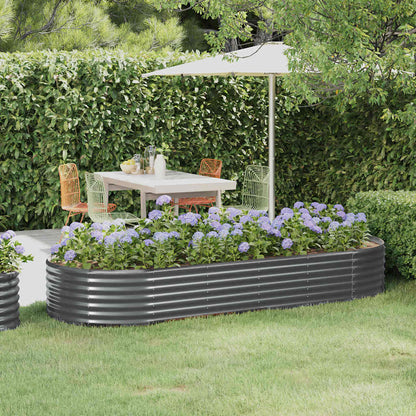 Letto da Giardino in Acciaio Zincato 249x100x36 cm Antracite | homemem39