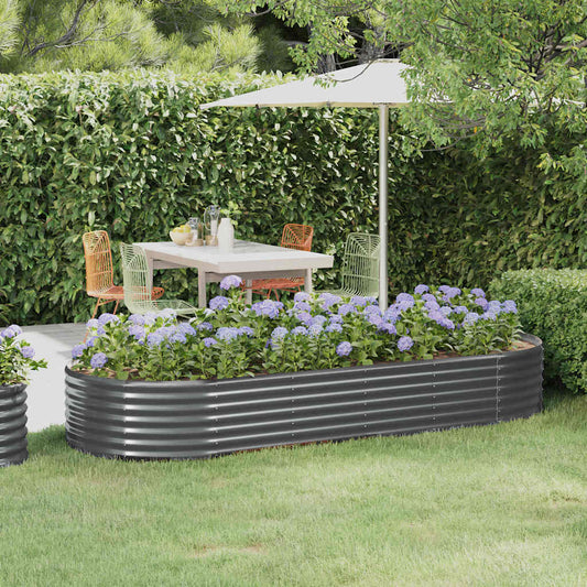 Letto da Giardino in Acciaio Zincato 249x100x36 cm Antracite | homemem39
