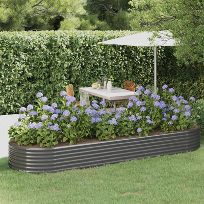 Letto Giardino Acciaio Zincato 322x100x36cm Grigio | homemem39