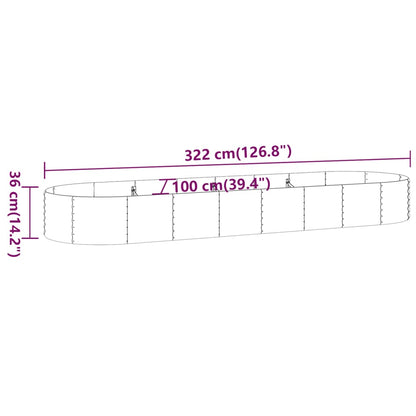 Letto da Giardino in Acciaio a Polvere 322x100x36 cm Antracite - homemem39